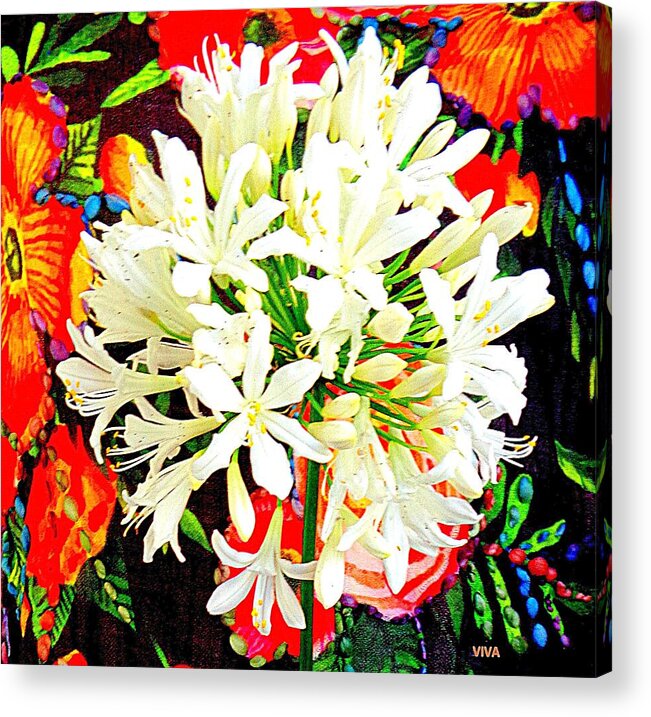 Agapanthus Acrylic Print featuring the photograph Agapanthus And Friends by VIVA Anderson