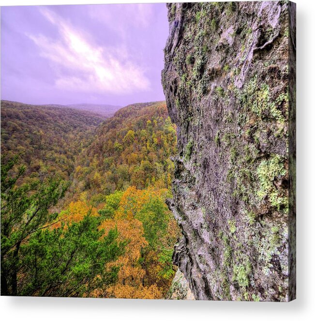 Autumn In The Ozarks Acrylic Print featuring the photograph Living on the Edge by JC Findley