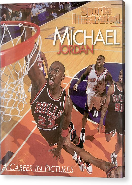 Nba Pro Basketball Acrylic Print featuring the photograph Michael Jordan A Career In Pictures Sports Illustrated Cover by Sports Illustrated