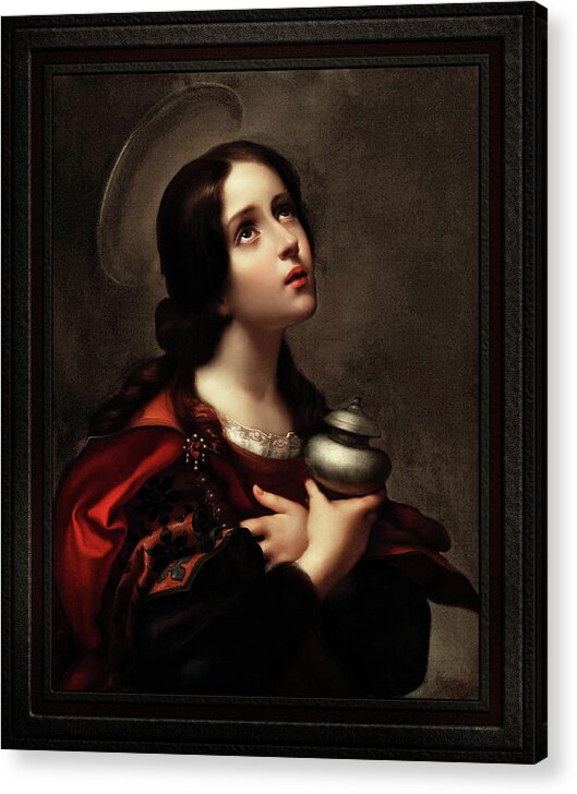 Mary Magdalene Acrylic Print featuring the painting Mary Magdalene by Carlo Dolci Classical Fine Art Xzendor7 Old Masters Reproductions by Rolando Burbon