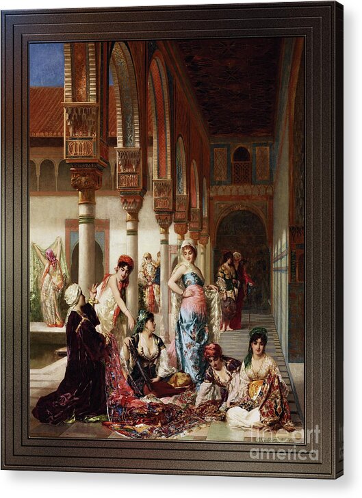 Silk Market Acrylic Print featuring the painting The Silk Market by Edouard Frederic Wilhelm Richter by Rolando Burbon