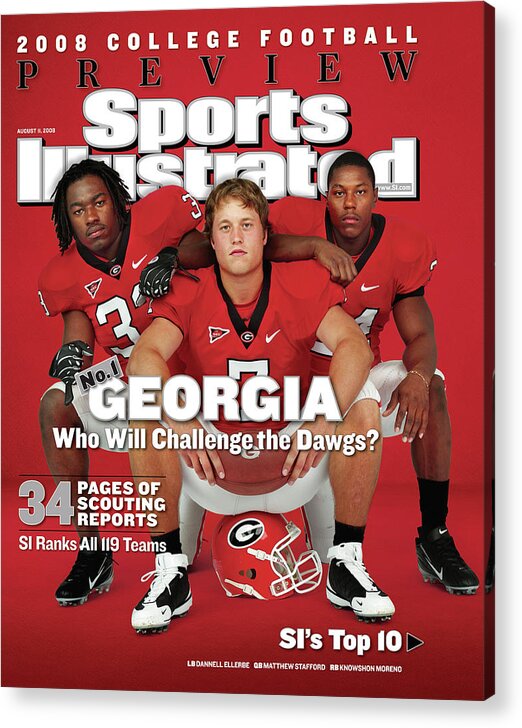 Portrait Acrylic Print featuring the photograph University of Georgia, 2008 College Football Preview Issue Cover by Sports Illustrated