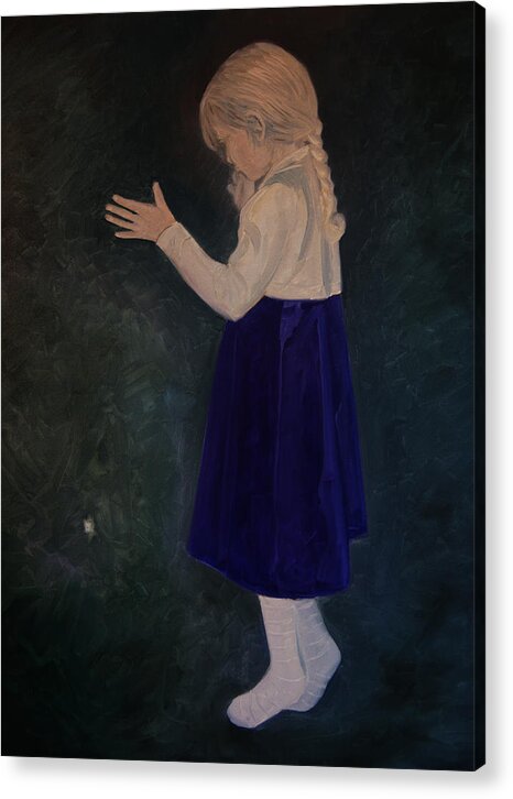 Girl Acrylic Print featuring the painting Do you see what I see? by Tone Aanderaa