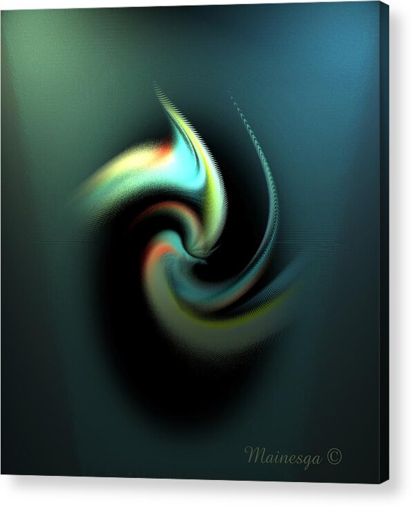 Digital Art Acrylic Print featuring the digital art Ab-Pisces by Ines Garay-Colomba