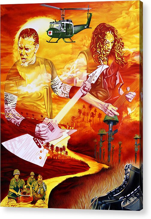 Metallica Acrylic Print featuring the painting Metallica-One by Joshua Morton