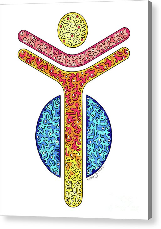 Health. Healing. Angels. The Art Of Chi. Feng-shui. Energy. Zen. Acrylic Print featuring the painting Harmony by Willem Janssen