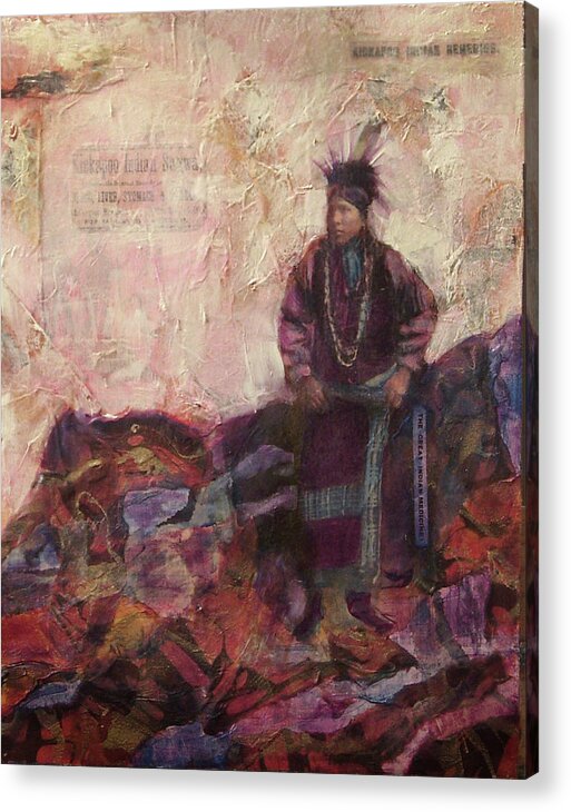Native American Acrylic Print featuring the painting Brave by Cora Marshall