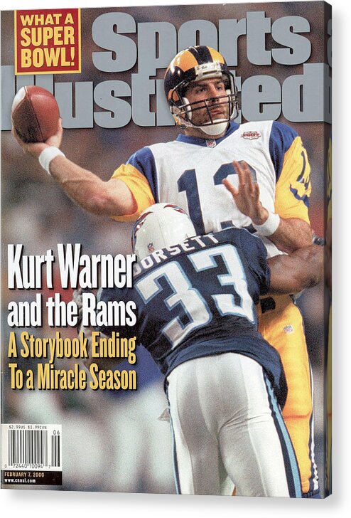 Atlanta Acrylic Print featuring the photograph St. Louis Rams Qb Kurt Warner, Super Bowl Xxxiv Sports Illustrated Cover by Sports Illustrated