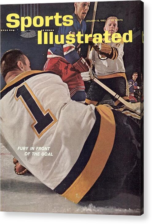 Magazine Cover Acrylic Print featuring the photograph Boston Bruins Goalie Don Head And Patrick Stapleton Sports Illustrated Cover by Sports Illustrated