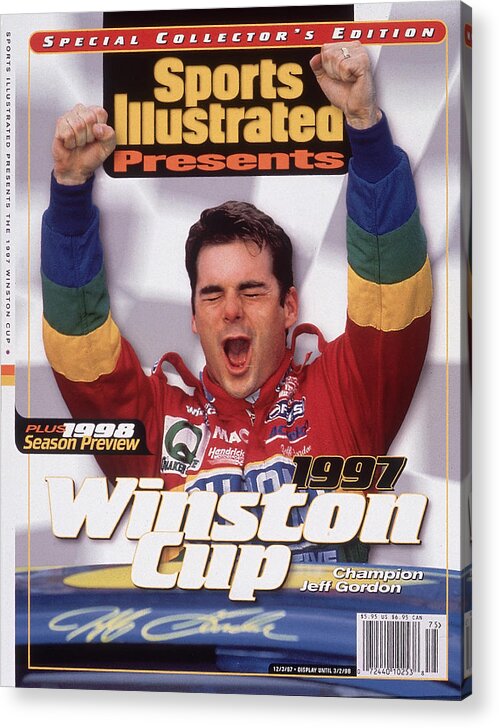Land Vehicle Acrylic Print featuring the photograph Jeff Gordon, 1997 Winston Cup Champion Sports Illustrated Cover by Sports Illustrated