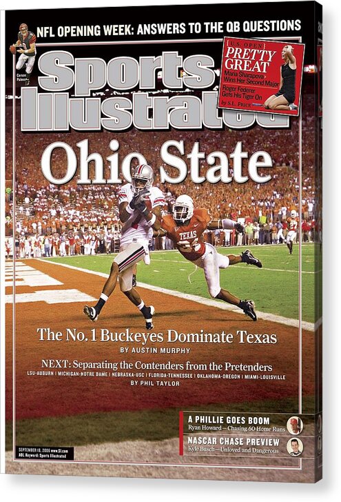Magazine Cover Acrylic Print featuring the photograph Ohio State Ted Ginn Jr... Sports Illustrated Cover by Sports Illustrated