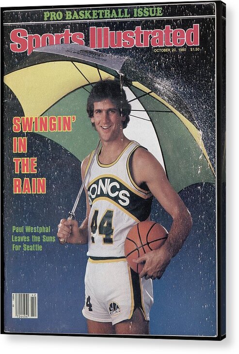 Magazine Cover Acrylic Print featuring the photograph Seattle Supersonics Paul Westphal, 1980 Nba Baseball Preview Sports Illustrated Cover by Sports Illustrated