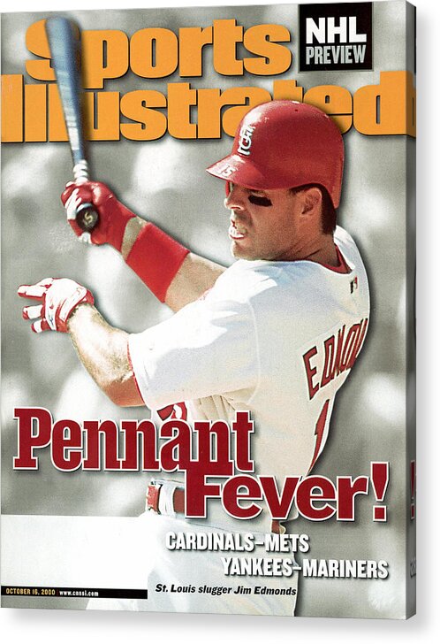 St. Louis Cardinals Acrylic Print featuring the photograph St. Louis Cardinals Jim Edmonds, 2000 National League Sports Illustrated Cover by Sports Illustrated