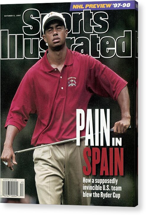 People Acrylic Print featuring the photograph Usa Tiger Woods, 1997 Ryder Cup Sports Illustrated Cover by Sports Illustrated