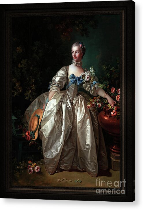 Madame Bergeret Acrylic Print featuring the painting Madame Bergeret by Francois Boucher Classical Fine Art Reproduction by Rolando Burbon