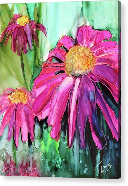  Acrylic Print featuring the painting Purple Coneflower by Julie Tibus
