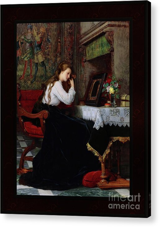 The Mirror Acrylic Print featuring the painting The Mirror by Pierre-Charles Comte Remastered Xzendor7 Fine Art Classical Reproductions by Rolando Burbon