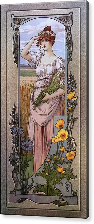 Wildflowers Acrylic Print featuring the painting Wildflowers by Elisabeth Sonrel by Rolando Burbon