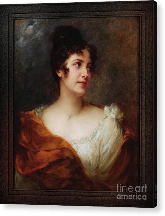 Portrait Of A Lady Acrylic Print featuring the painting Portrait Of A Lady by Georg Papperitz Old Masters Reproduction Classical Art by Rolando Burbon