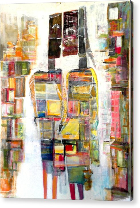 Abstract Acrylic Print featuring the painting Searching A Home by Subrata Bose