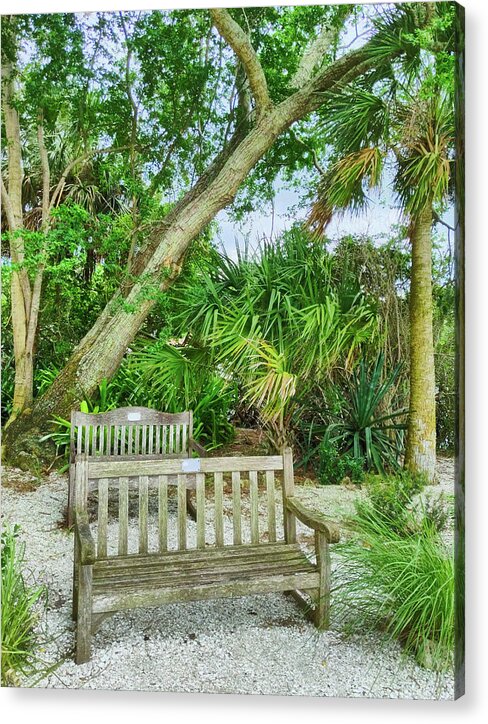 Bench Acrylic Print featuring the photograph Bench View by Portia Olaughlin