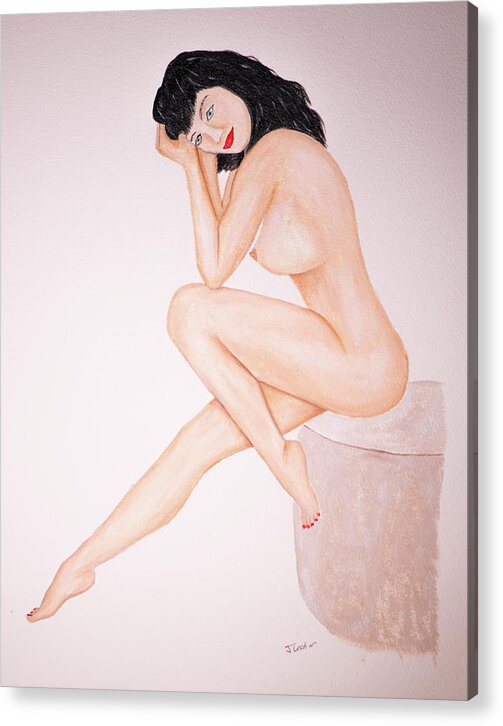Pinup Acrylic Print featuring the painting Classic Pinup by Jim Lesher