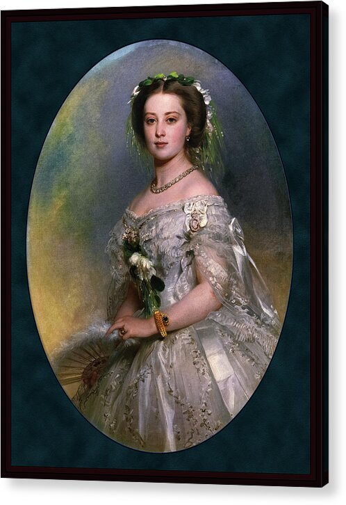 Victoria Princess Royal Acrylic Print featuring the digital art Victoria Princess Royal by Franz Xaver Winterhalter by Rolando Burbon