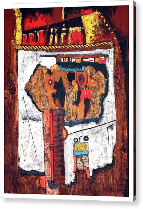 African Art Acrylic Print featuring the painting Door To The Other Side by Michael Nene