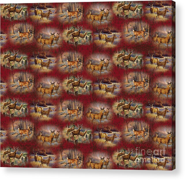 Cynthie Fisher Acrylic Print featuring the painting Deer Afield douvet pillow design by JQ Licensing
