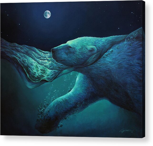 Arctic Acrylic Print featuring the painting The Longest Night by Lucy West