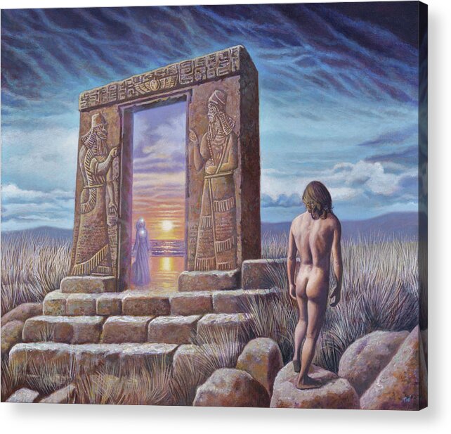 Portal Acrylic Print featuring the painting The Portal by Miguel Tio