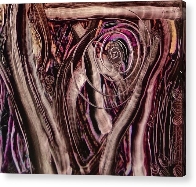 Photo . Print ; Abstract Finger Painting Acrylic Print featuring the photograph Inside out by Wendell Lowe