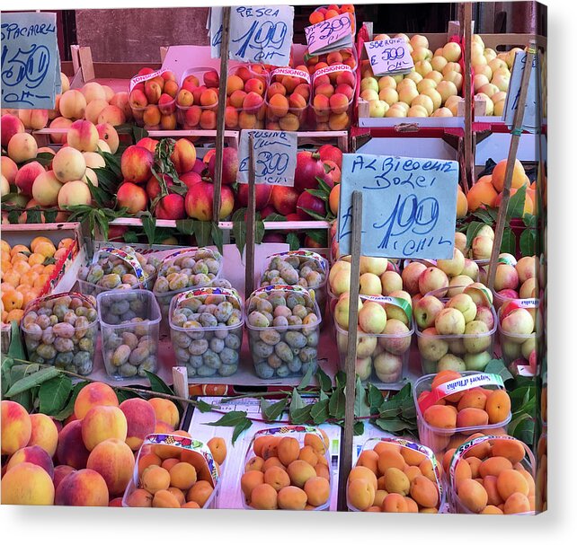 Sicily Food Market Acrylic Print featuring the photograph Sicily Food Market by Georgia Clare