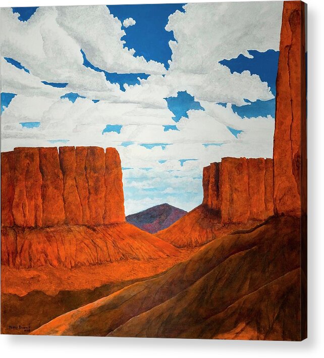 Mesa Acrylic Print featuring the painting Patriotic West by Kerry Beverly