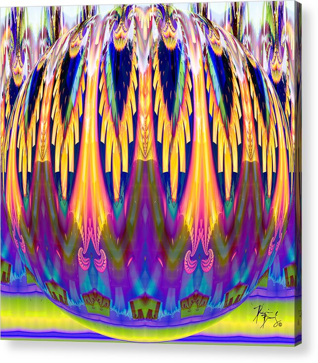 Fractal Digital Art Acrylic Print featuring the digital art S-36 by Dennis Brady