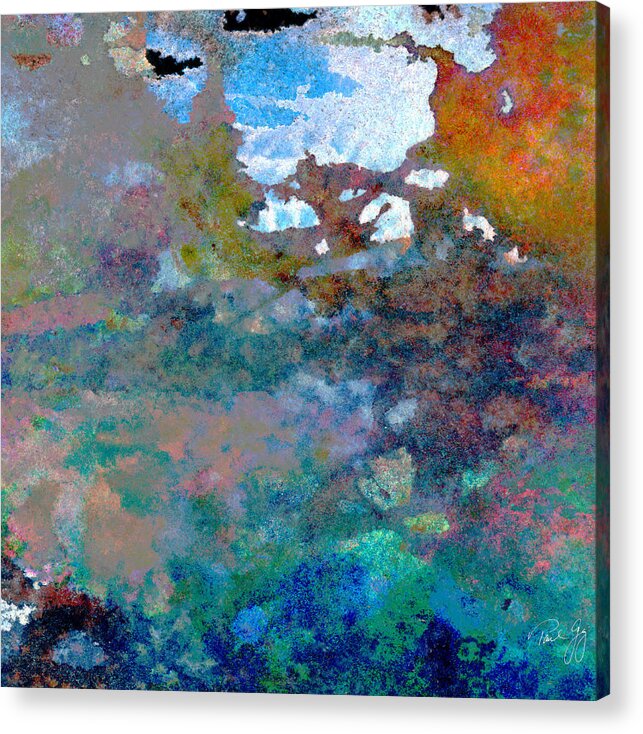 Abstract Acrylic Print featuring the mixed media Abstract Wash 6 by Paul Gaj