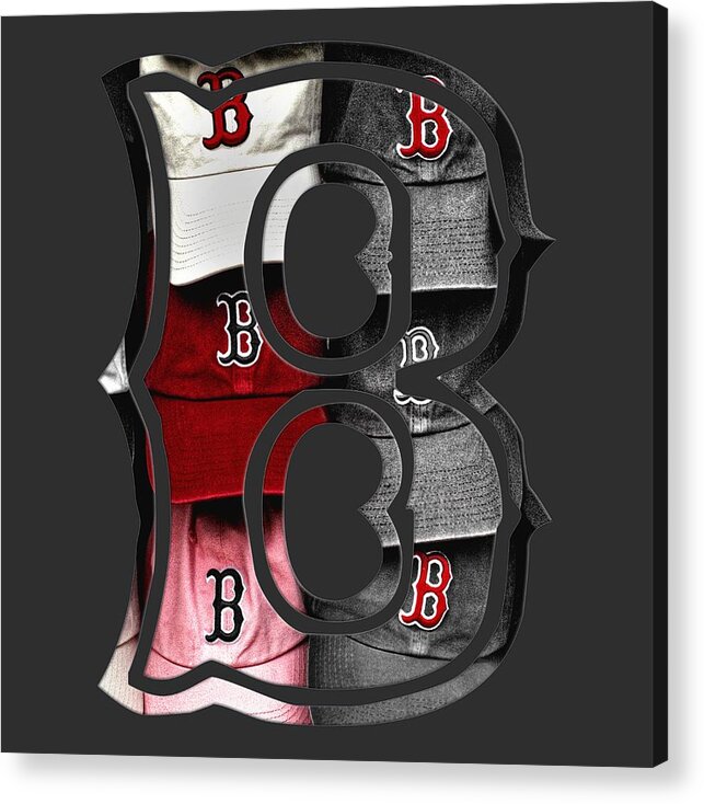 Red Sox Acrylic Print featuring the digital art Boston Red Sox B Logo by Joann Vitali