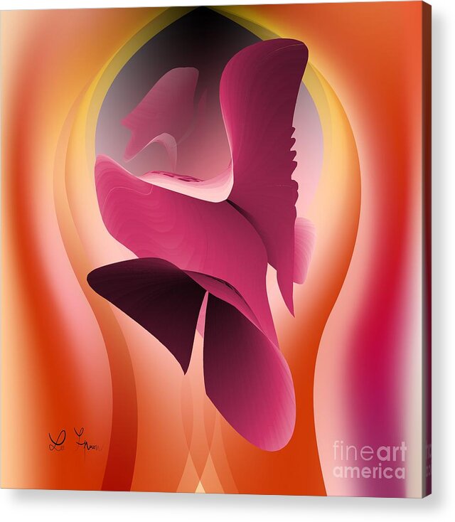 Love Acrylic Print featuring the digital art Try To Catch The Love by Leo Symon