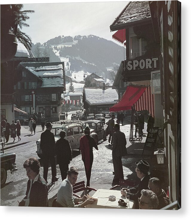Gstaad Acrylic Print featuring the photograph Gstaad Town Centre #1 by Slim Aarons