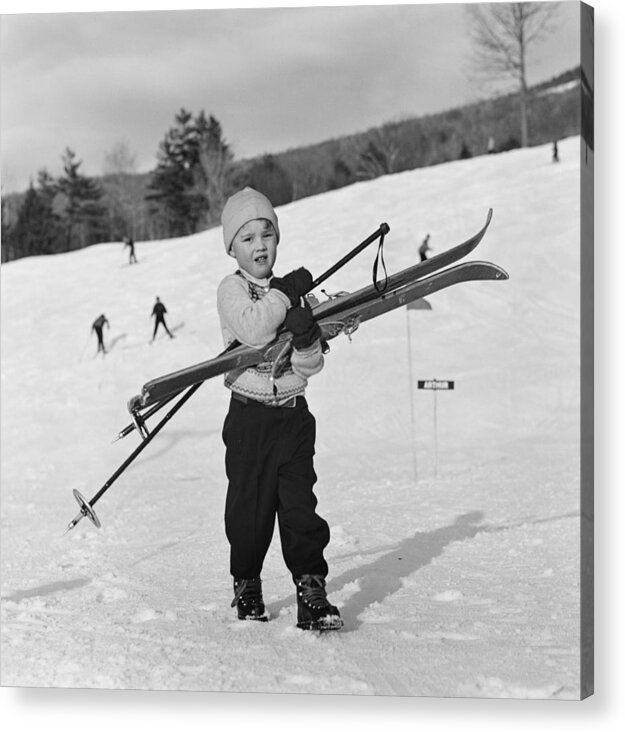 Skiing Acrylic Print featuring the photograph New England Skiing #2 by Slim Aarons