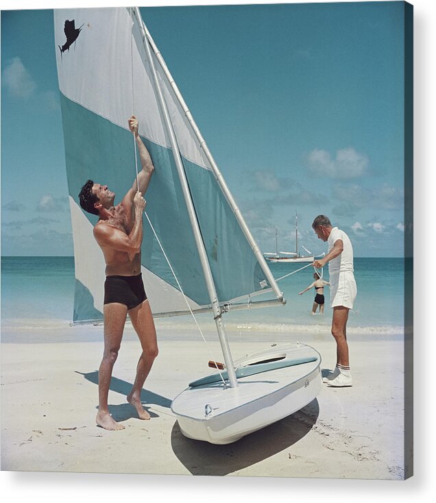 Summer Acrylic Print featuring the photograph Boating In Antigua by Slim Aarons