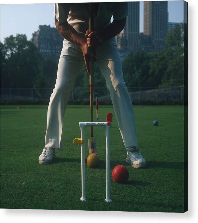 Croquet Acrylic Print featuring the photograph Croquet Player by Slim Aarons