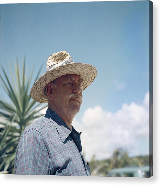 Straw Hat Acrylic Print featuring the photograph Dean Acheson Off Duty by Slim Aarons