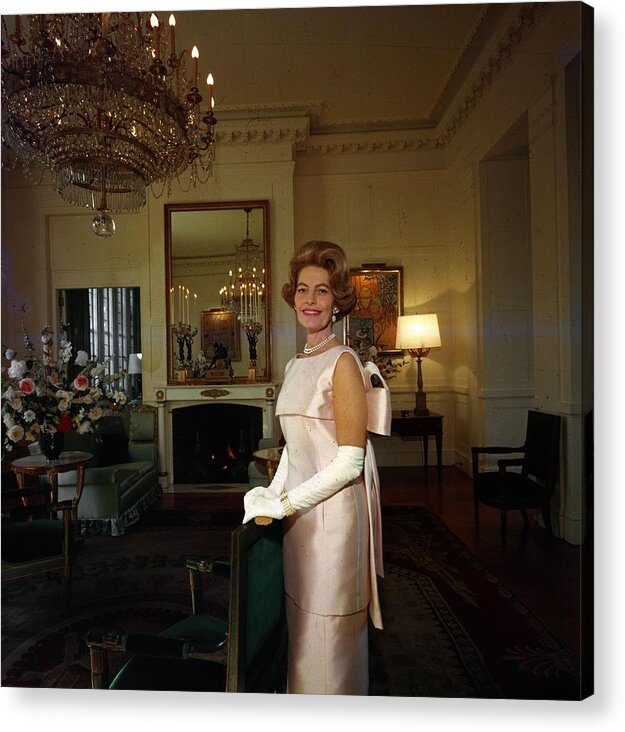 French Embassy Acrylic Print featuring the photograph Diplomatic Wife by Slim Aarons