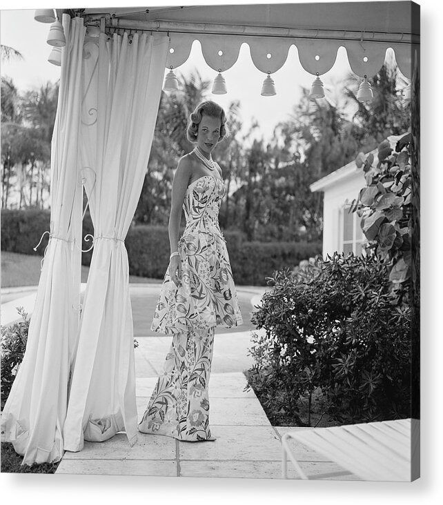 People Acrylic Print featuring the photograph Evening Dress by Slim Aarons