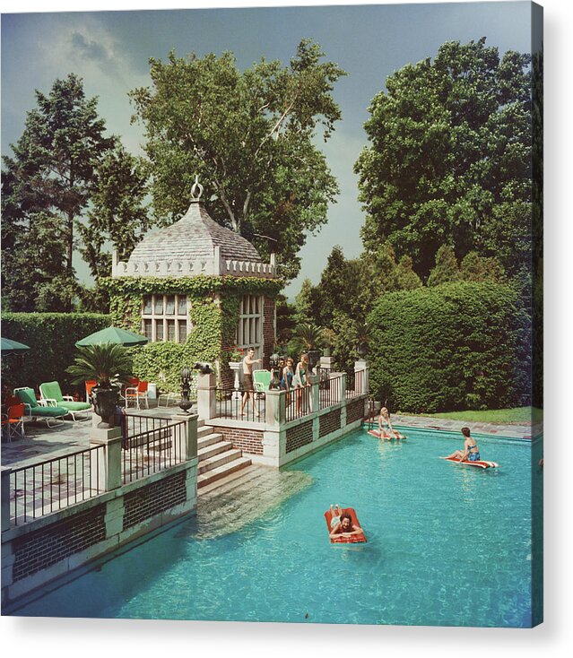 Swimming Pool Acrylic Print featuring the photograph Family Pool by Slim Aarons