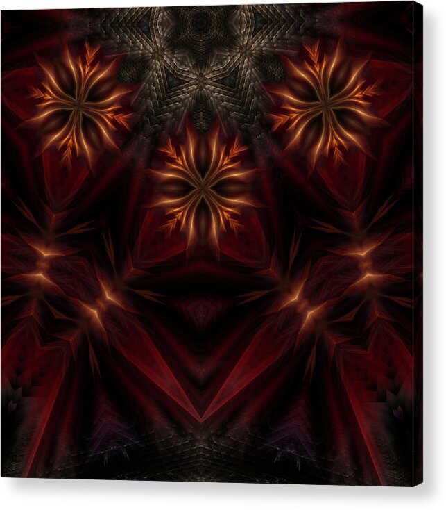 Fire Acrylic Print featuring the digital art Fire Cross M3P by Rolando Burbon