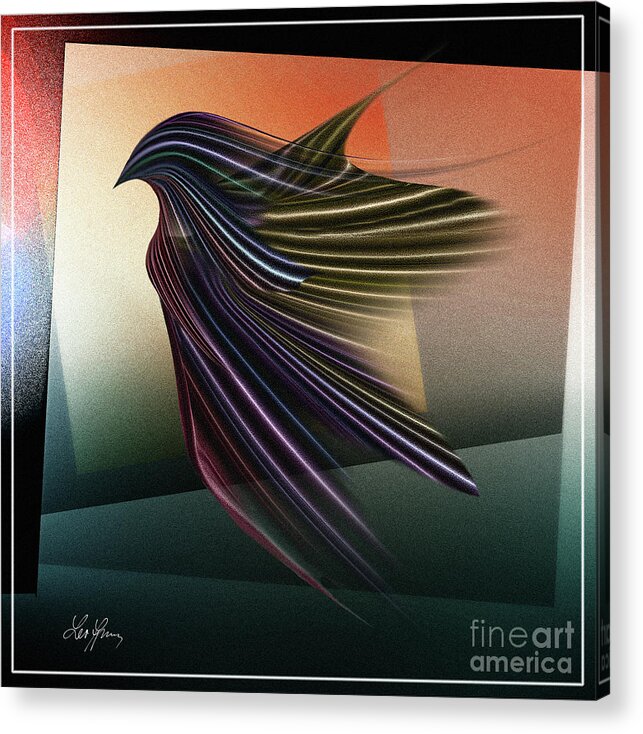 Mythical Acrylic Print featuring the digital art Mythical Bird by Leo Symon