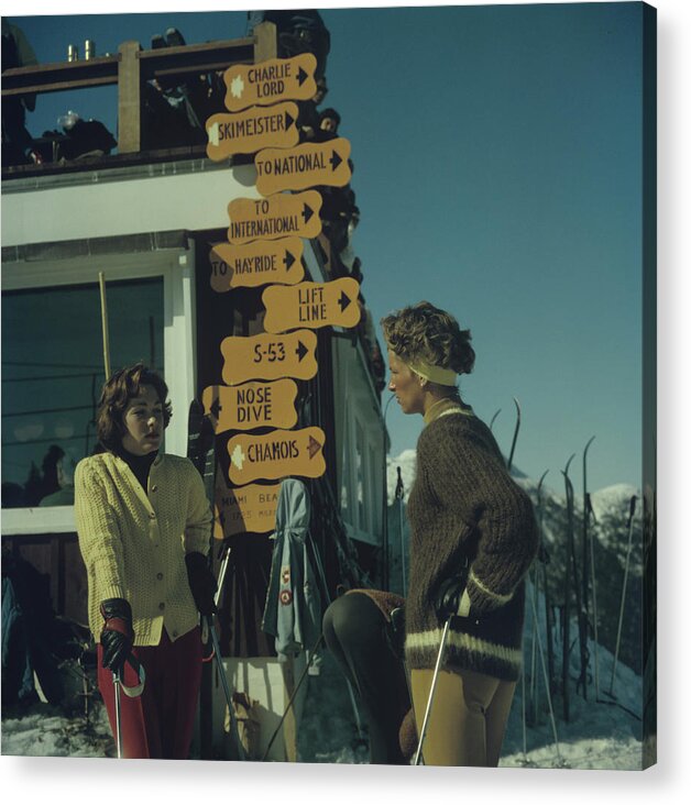 Stowe Acrylic Print featuring the photograph Skiing In Stowe by Slim Aarons