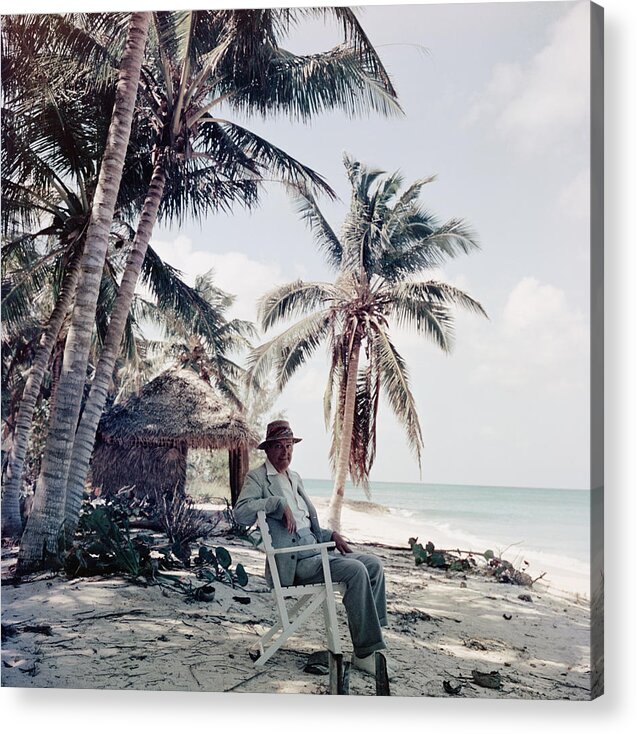 Beach Hut Acrylic Print featuring the photograph T. S. Eliot by Slim Aarons